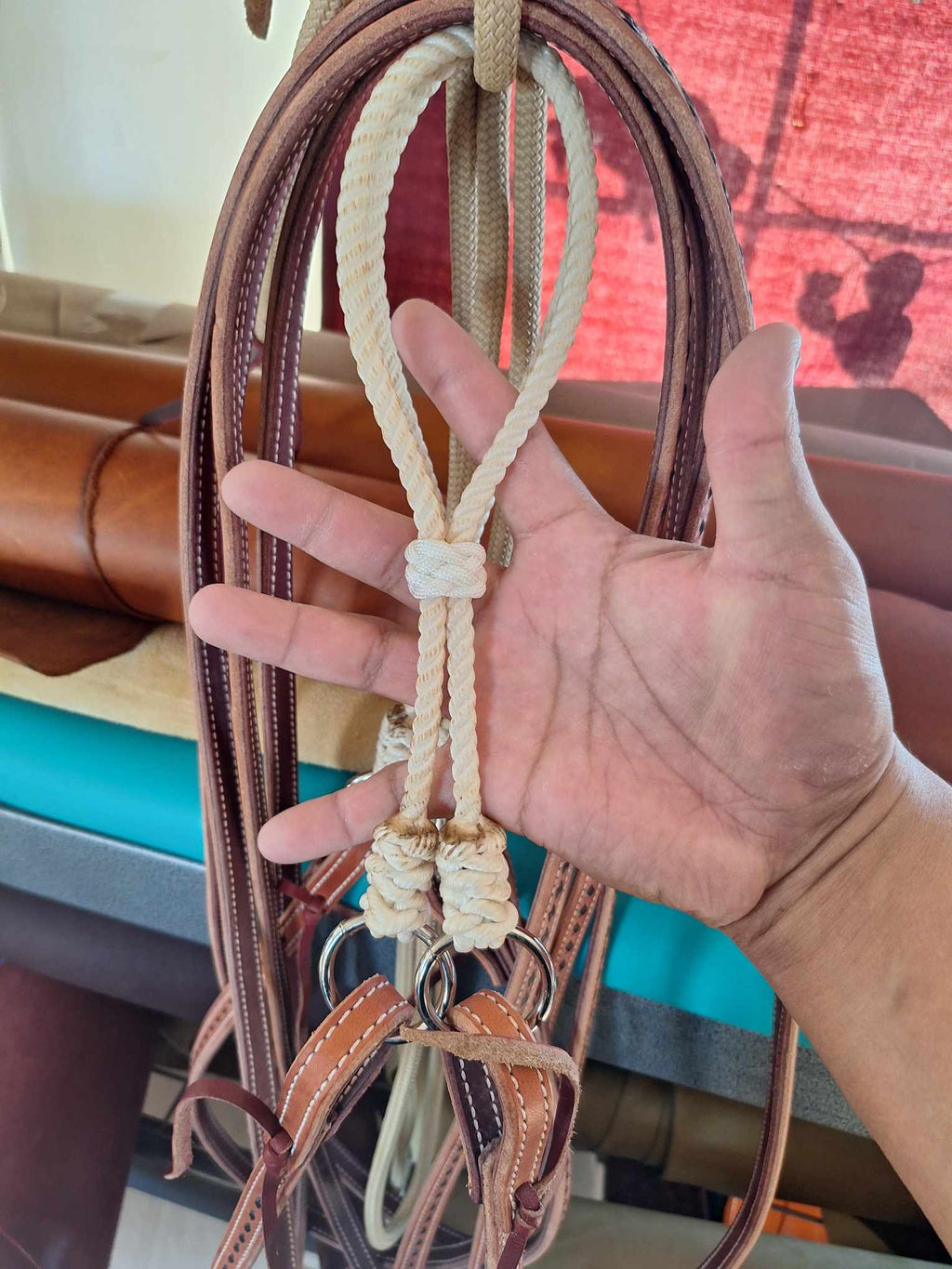 Fully Rigged War Bridle with Buckstitched Split Reins