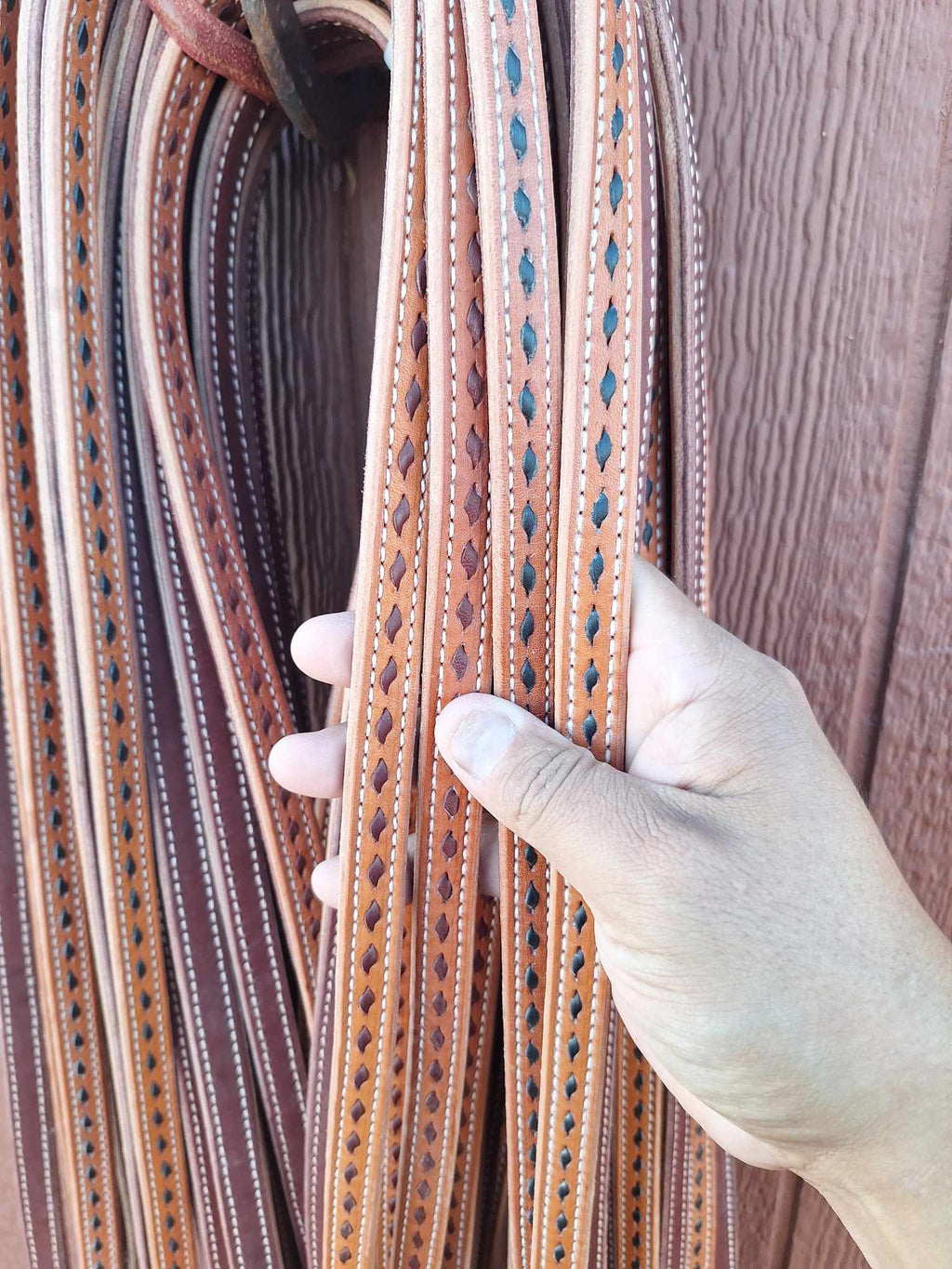 8' Buckstitched Split Reins