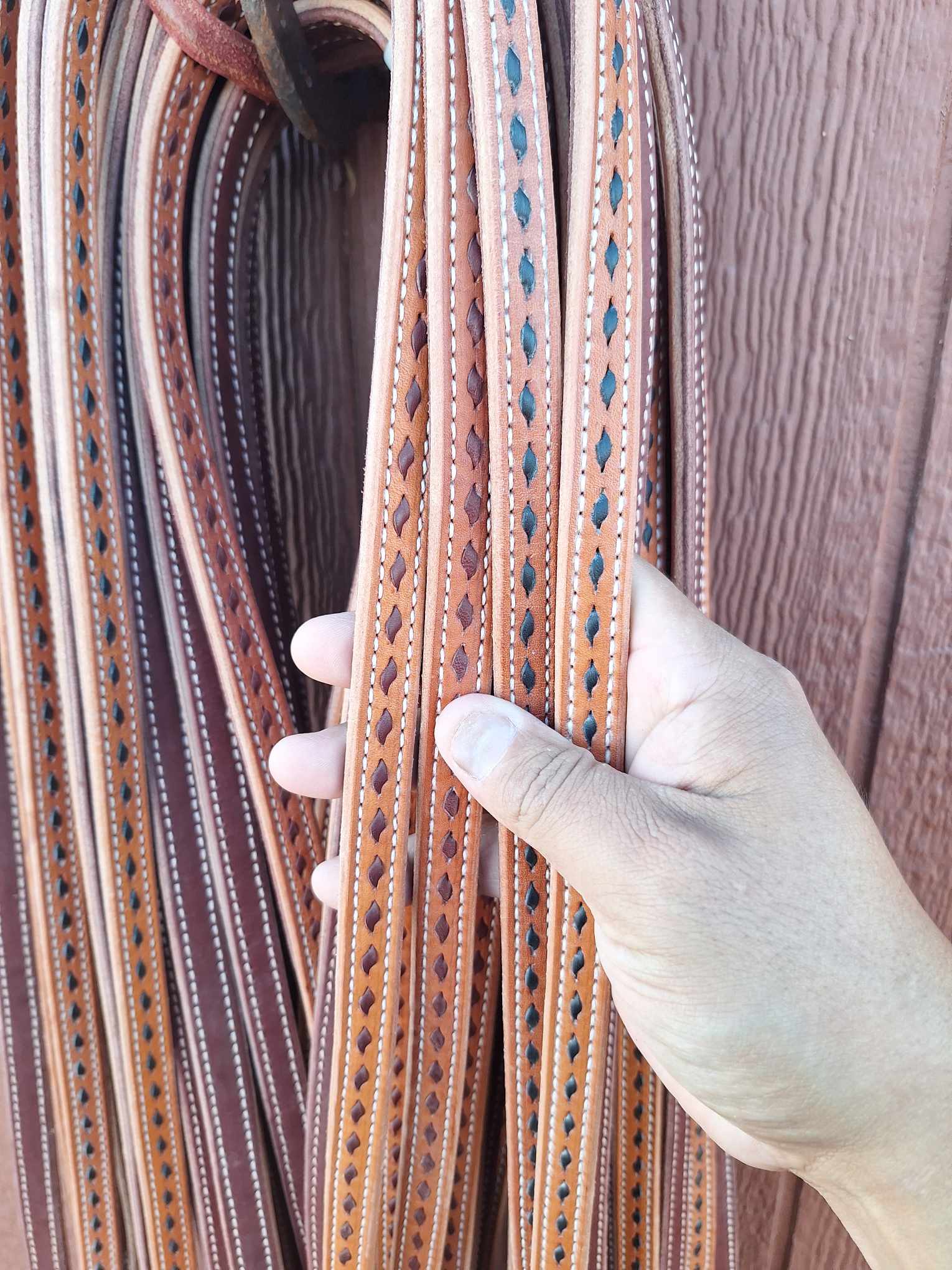 8' Buckstitched Split Reins