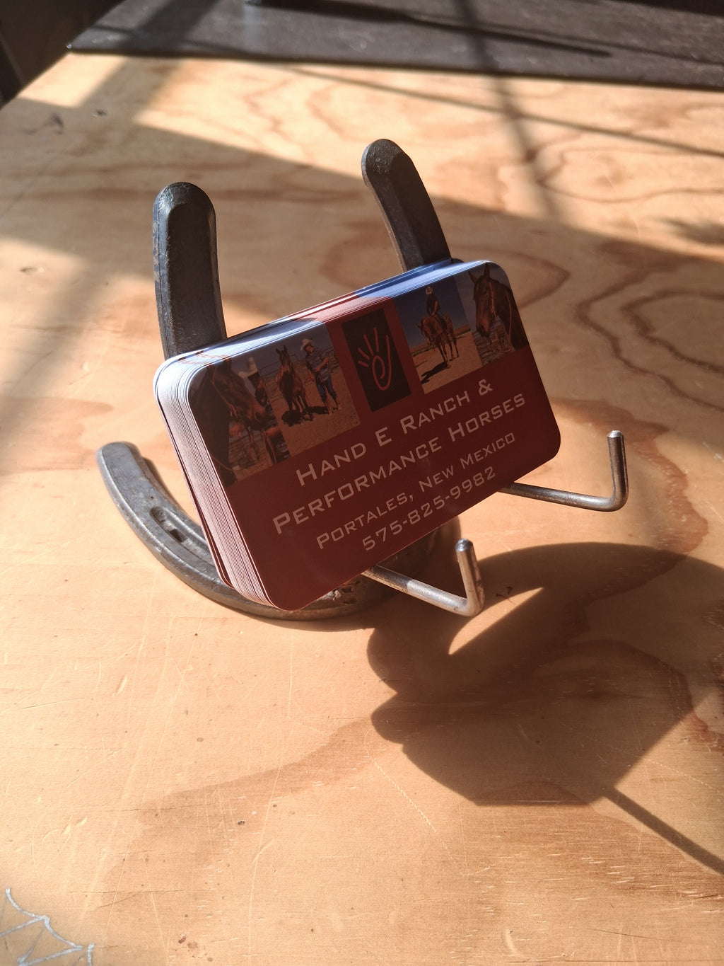 Horseshoe Business Card/Phone Holder